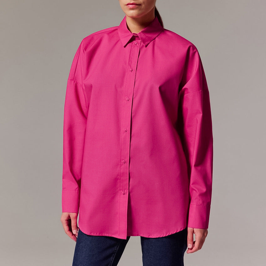 Dame Oversized Businessskjorte med elegant krave og legende snit Stilla
