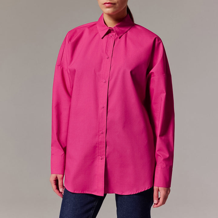 Dame Oversized Businessskjorte med elegant krave og legende snit Stilla