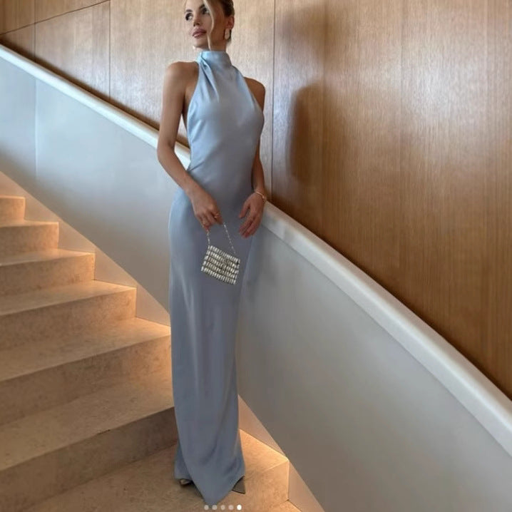 Femme Elegant Højkrave Aftenkjole Stilla