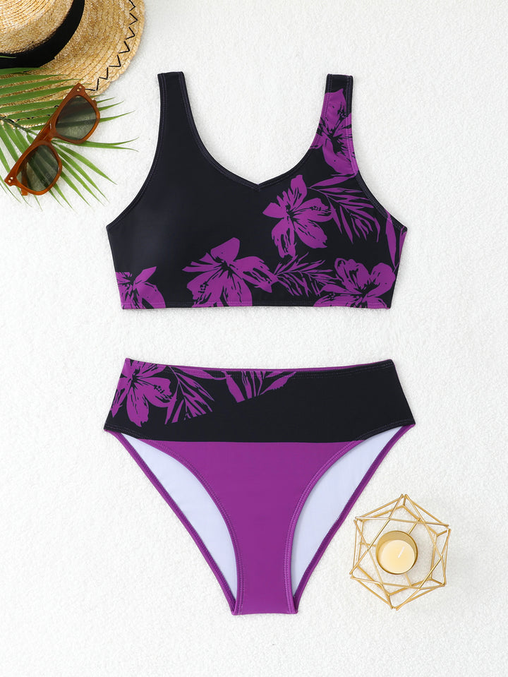 Dame Sporty bikini sæt med blomstermotiv Skovae