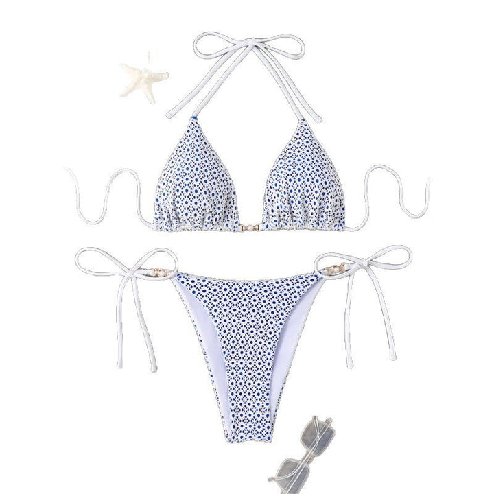 Dame triangel-bikini med kontrasterende detaljer Skovae