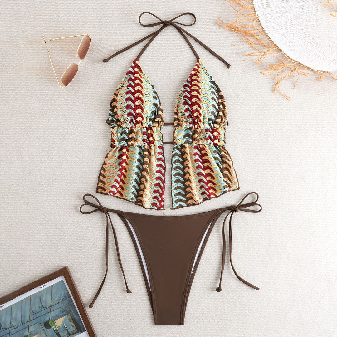 Dame Bandeau-bikini med luksuriøst volangdesign Skovae