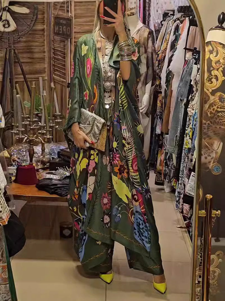 Dame kimono med blomster mønstre Stilla