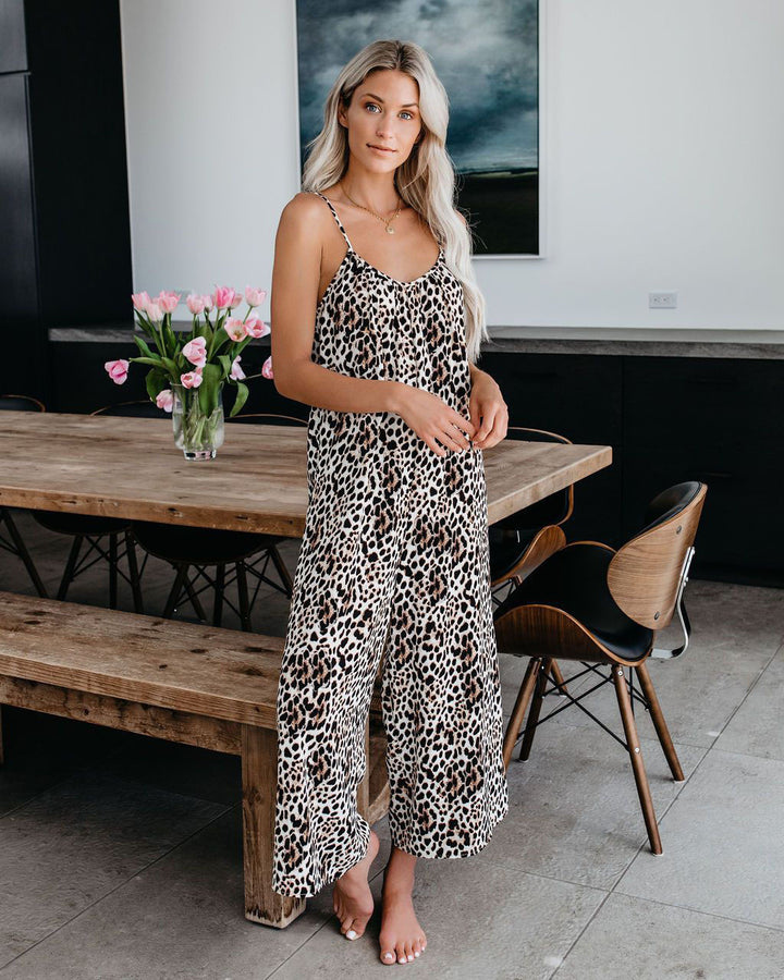 Dame Maximalt Fritids-Jumpsuit med Spaghettistropper Stilla