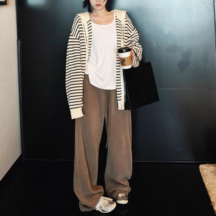 Kvinders oversized cardigan med lynlås og hætte Stilla