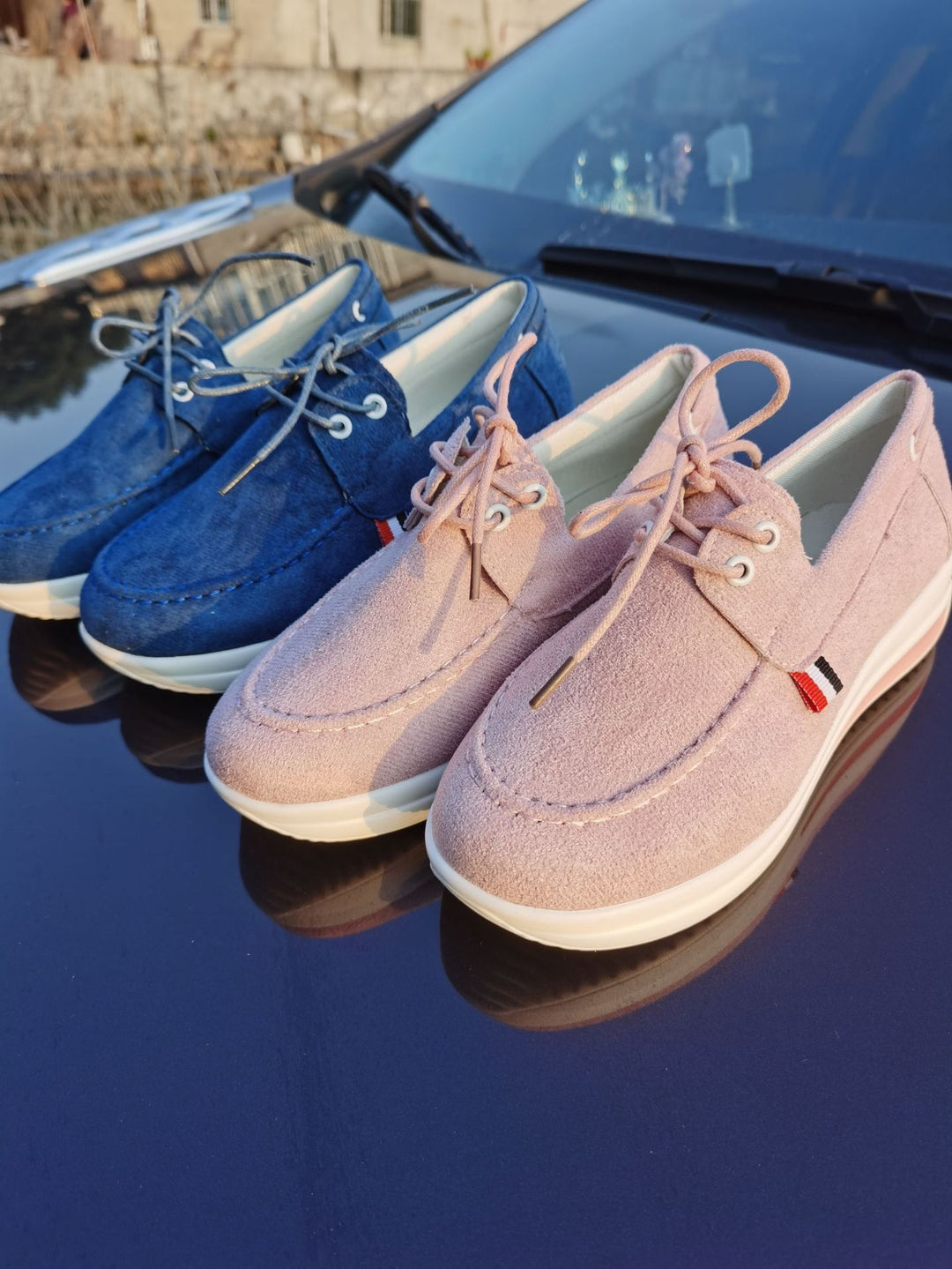 Dame sporty Slip-On sneakers med moderigtige plateau og elastiske remme Stilla