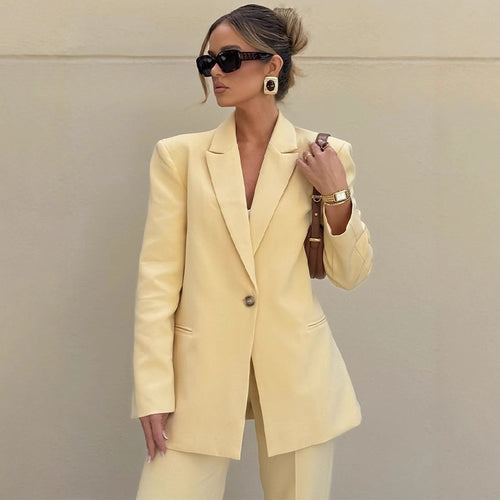 Dame elegant, figursyet blazer- og bukse-set Stilla