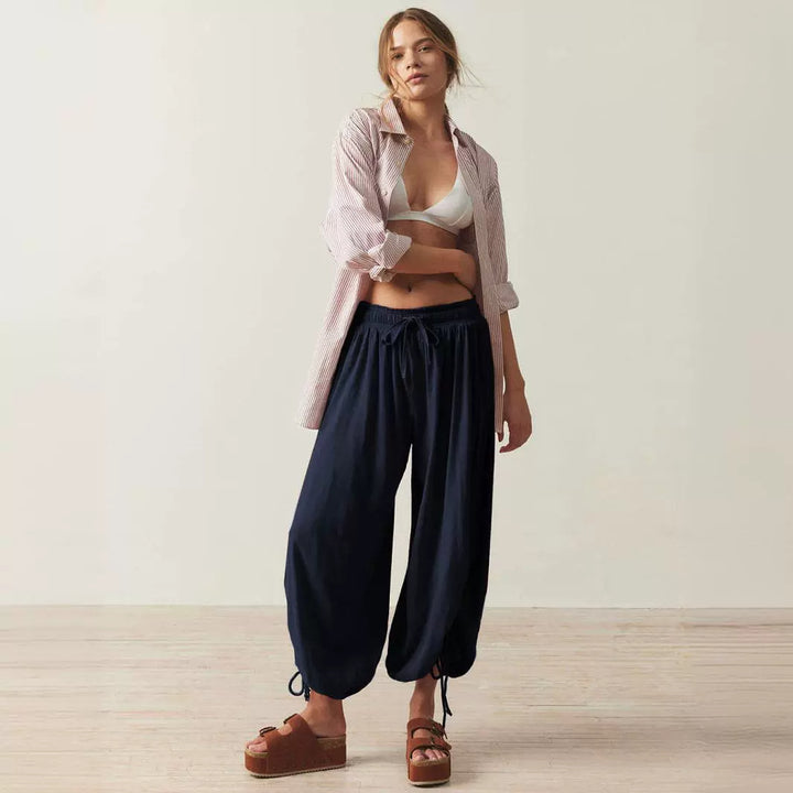 Dame afslappede Joggpants med variabel rynk og side slidsdetaljer Stilla