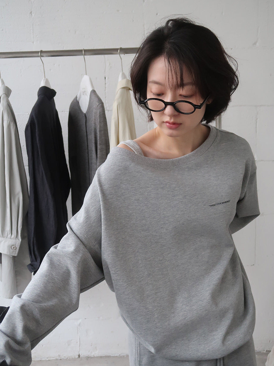 Dame oversized sweatshirt med asymmetrisk udskæring og afslappet pasform Stilla