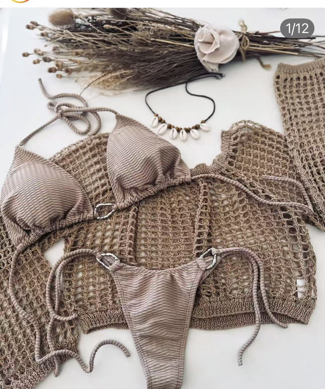 Dame luksuriøs hækle-bikini-sæt Skovae