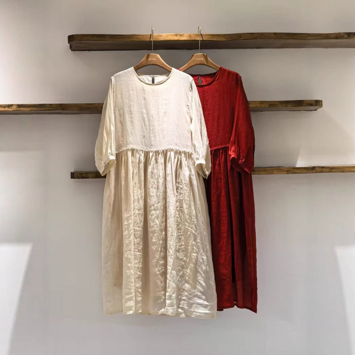 Femme Flydende Maxi-Kjole med Plissé-Kant Stilla