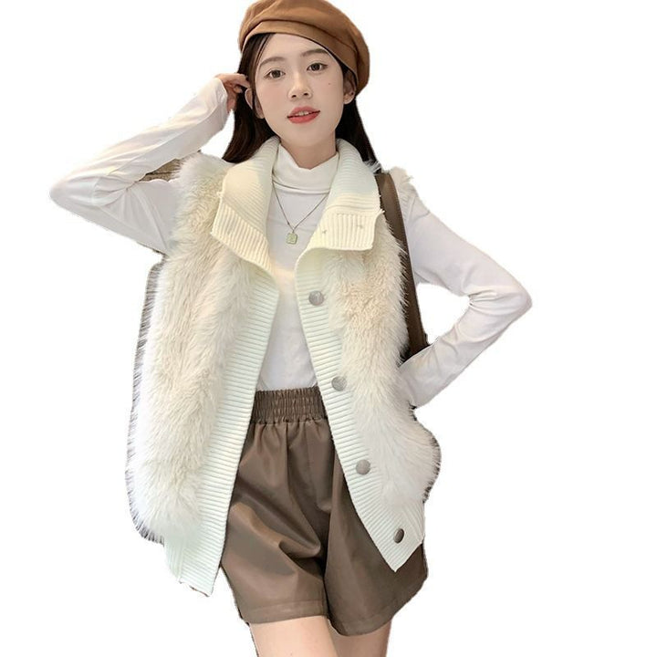 Femme Faux Fur Accentueret Lang Vest Stilla