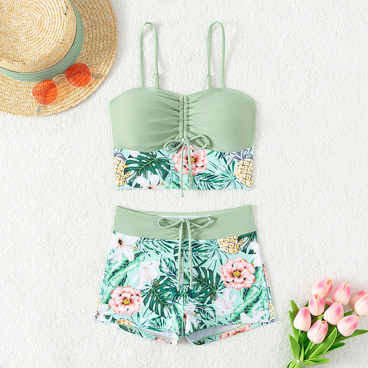 Dame Bikinisæt med mode Crop-Top og polstrede shorts Stilla