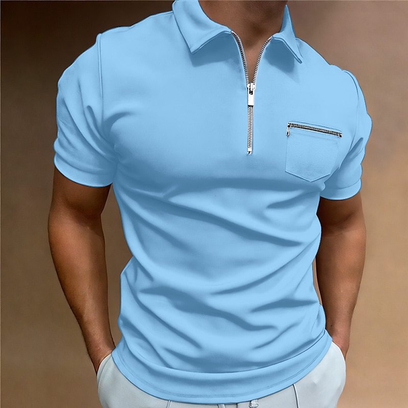 Herre Poloshirt med moderne lynlås og praktisk brystlomme Stilla