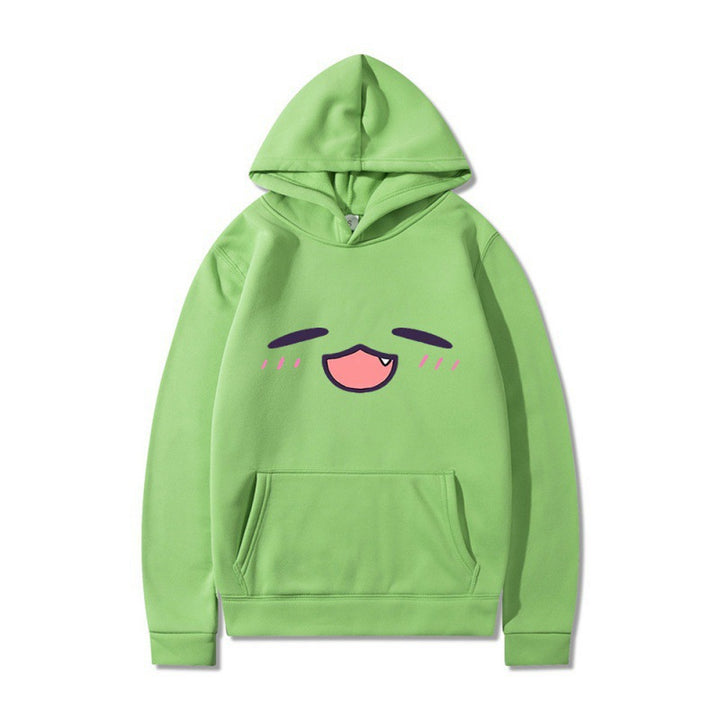 Kvinder hoodie med glad tegneserie ansigt og behagelig pasform Skovae
