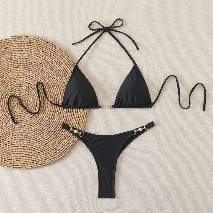 Dame bikini-sæt med justerbare stropper og fashionable ringdetaljer Skovae