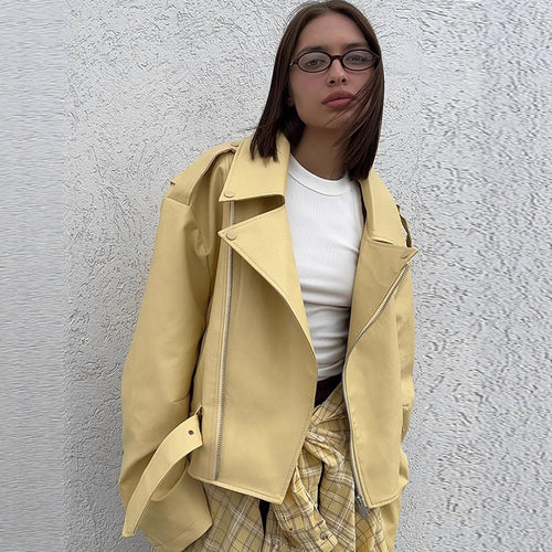 Dame Oversized Bikerjakke med flatterende skæring Stilla