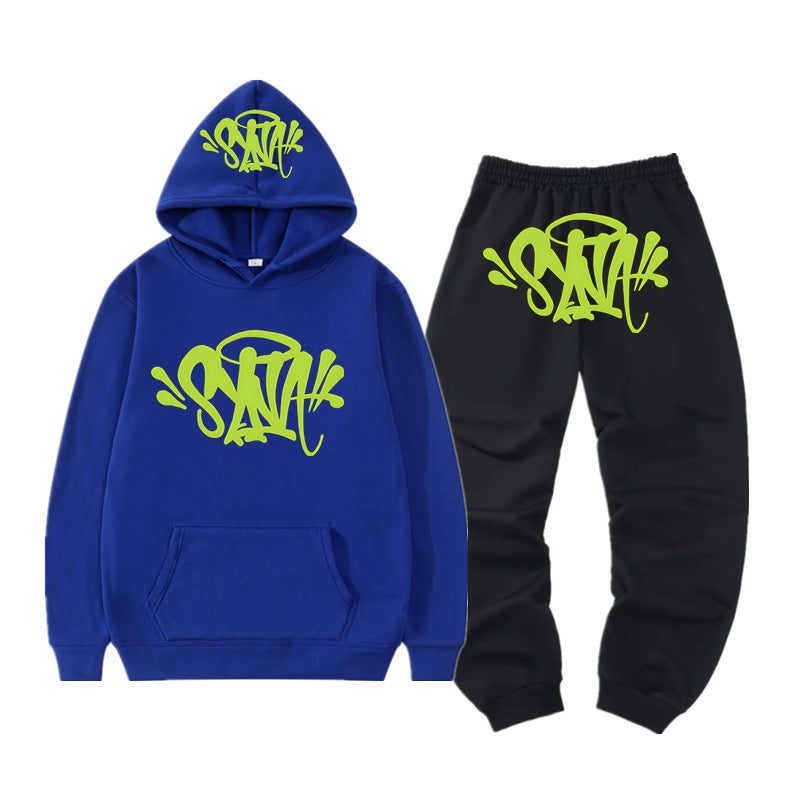 Dames hoodie og jogger sæt med kreativ graffiti design Skovae