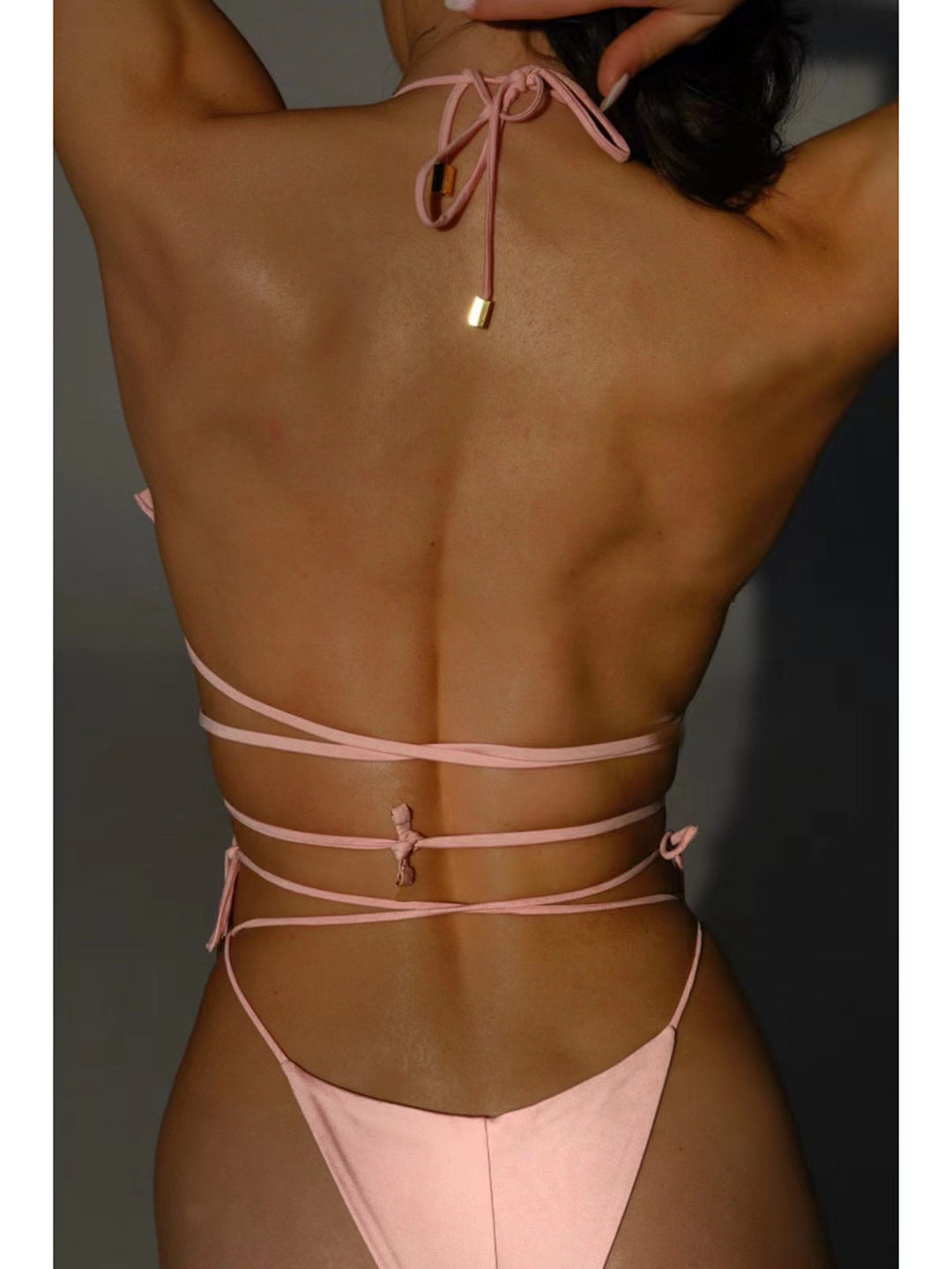 Dame bikini-sæt med blomstret 3D-design og elegante bindebånd Stilla