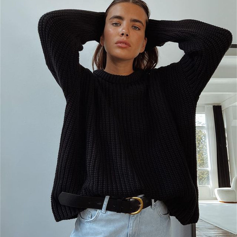 Femme Chunky Strik Afslappet Ærme Sweater Stilla