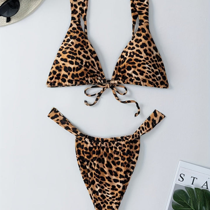 Dame Triangel-Bikini med raffineret dyreprint Skovae