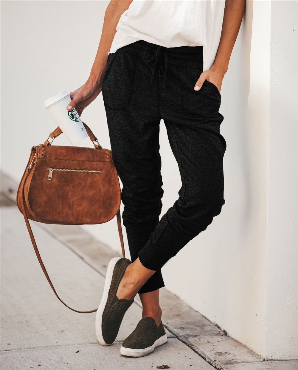 Stilla | Sweatpants Afslappet Pasform Bambusblanding Elastisk Bund Lommer