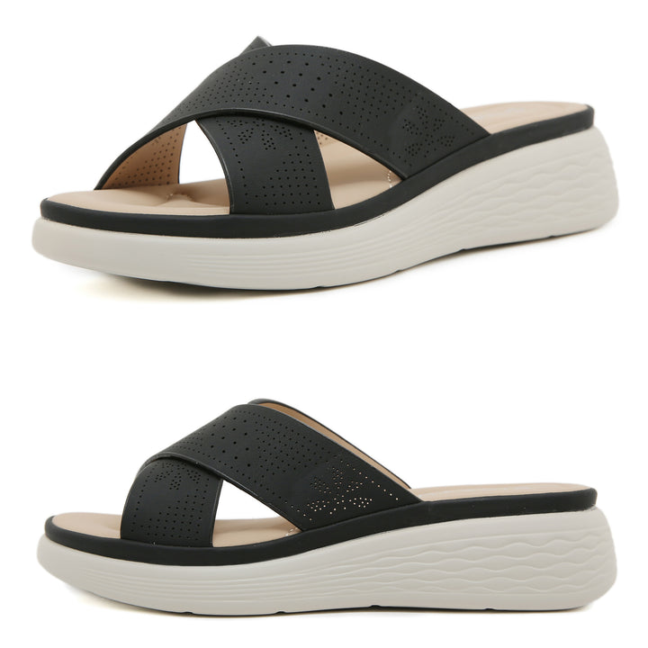 Dame komfortable sandaler med åndbart krydsbånd design Stilla