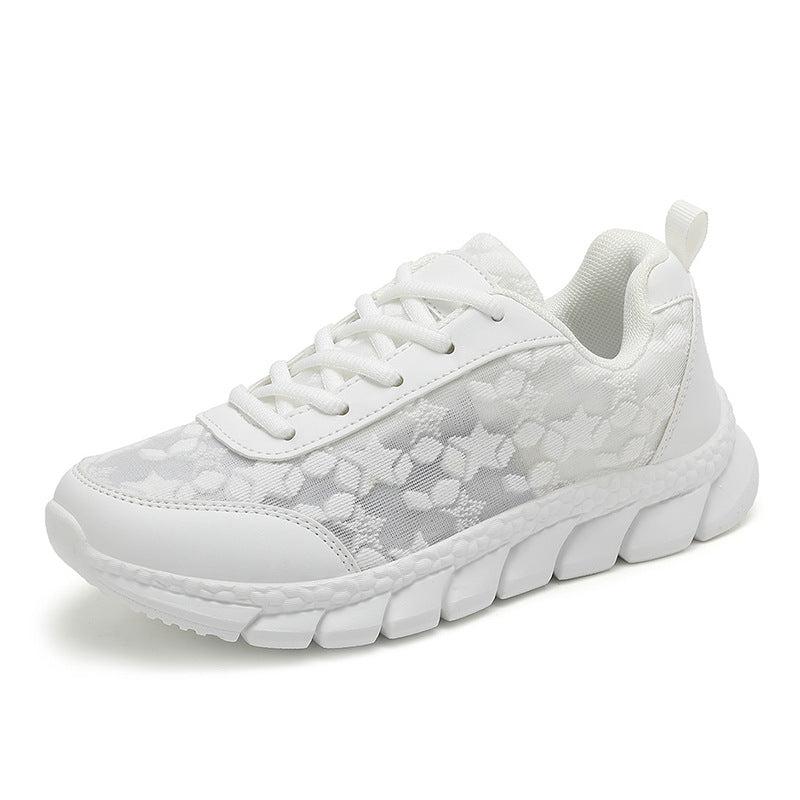 Dame net sneaker med blomstermønster i net, fleksibel segmentsål og polstret hælkant Skovae