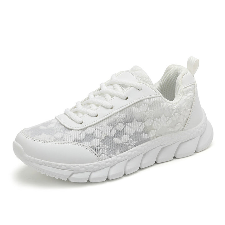 Dame net sneaker med blomstermønster i net, fleksibel segmentsål og polstret hælkant Skovae