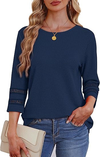 Damer casual langærmet top med lace detaljer Stilla
