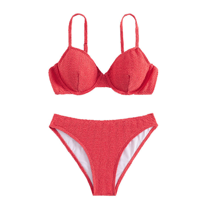 Dame Push-Up-Bikini med stilfulde teksturer Skovae