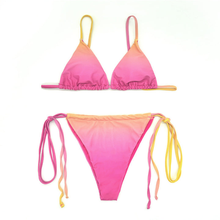 Dame triangel-bikini med trendy ombre-design Skovae