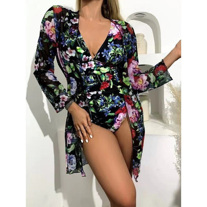 Dame Floral Design Én-delt Badedragt med transparent Dækning Stilla
