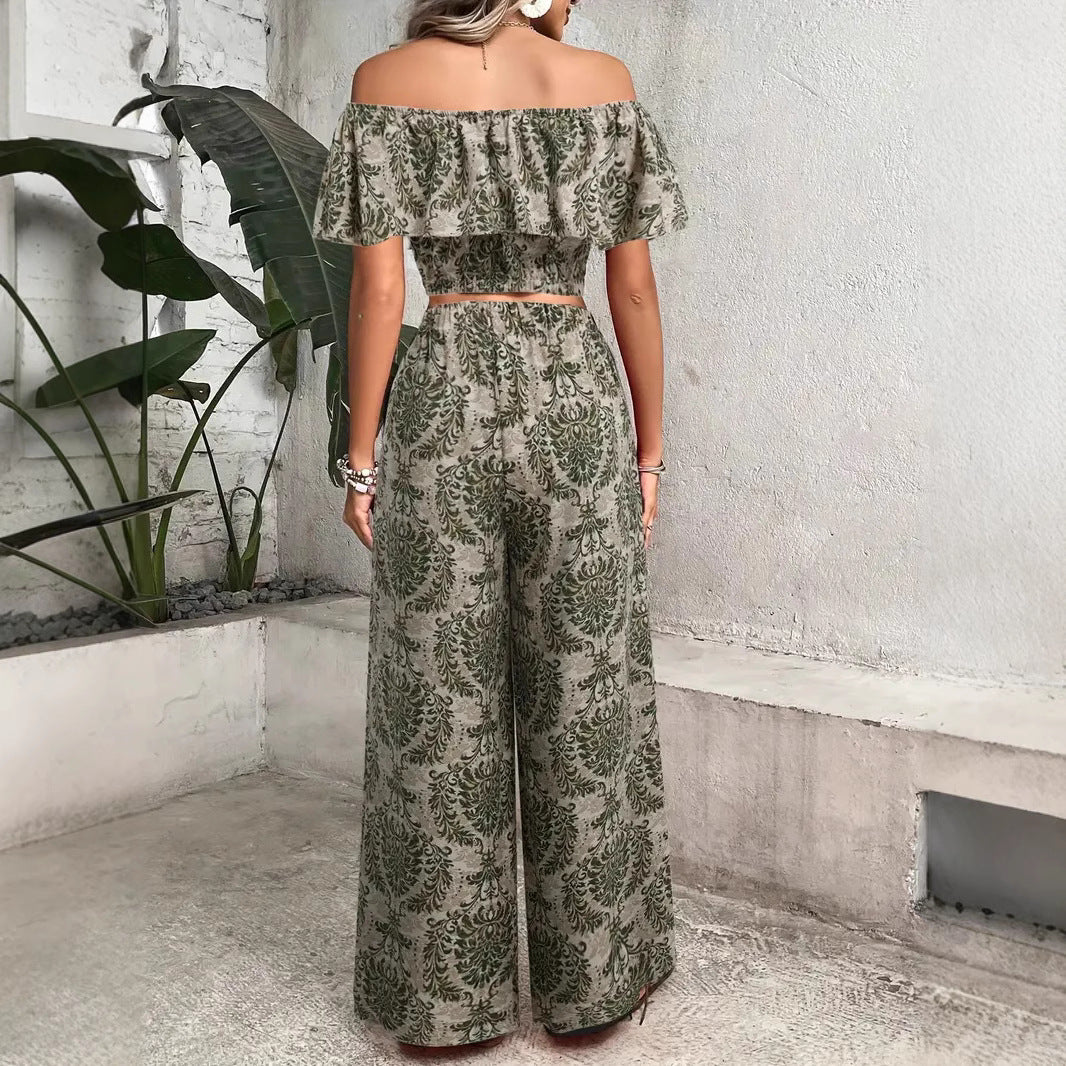 Dame sæt med bækkenkorrekt designet bluse og bred bukse stil Stilla