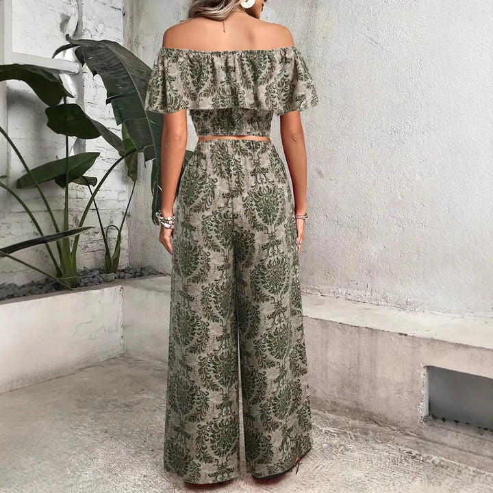 Dame sæt med bækkenkorrekt designet bluse og bred bukse stil Stilla