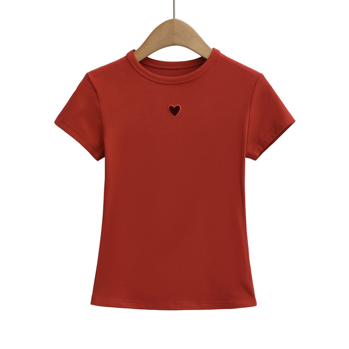 Dame T-shirt med hjerteudskæring og komfortabel pasform Stilla