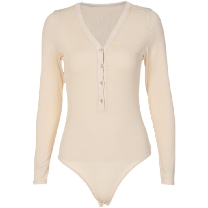 Dame Langærmet Bodysuit med klassisk knapdesign Stilla