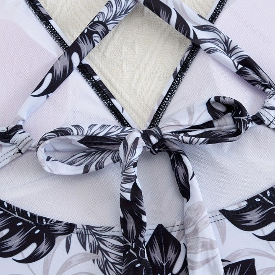 Dame Tankini sæt med blomsterdesign top og klassisk bikini bukser Skovae