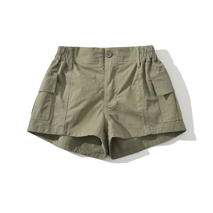 Dame fritids-shorts med praktiske cargo-lommer og elastisk liv Stilla