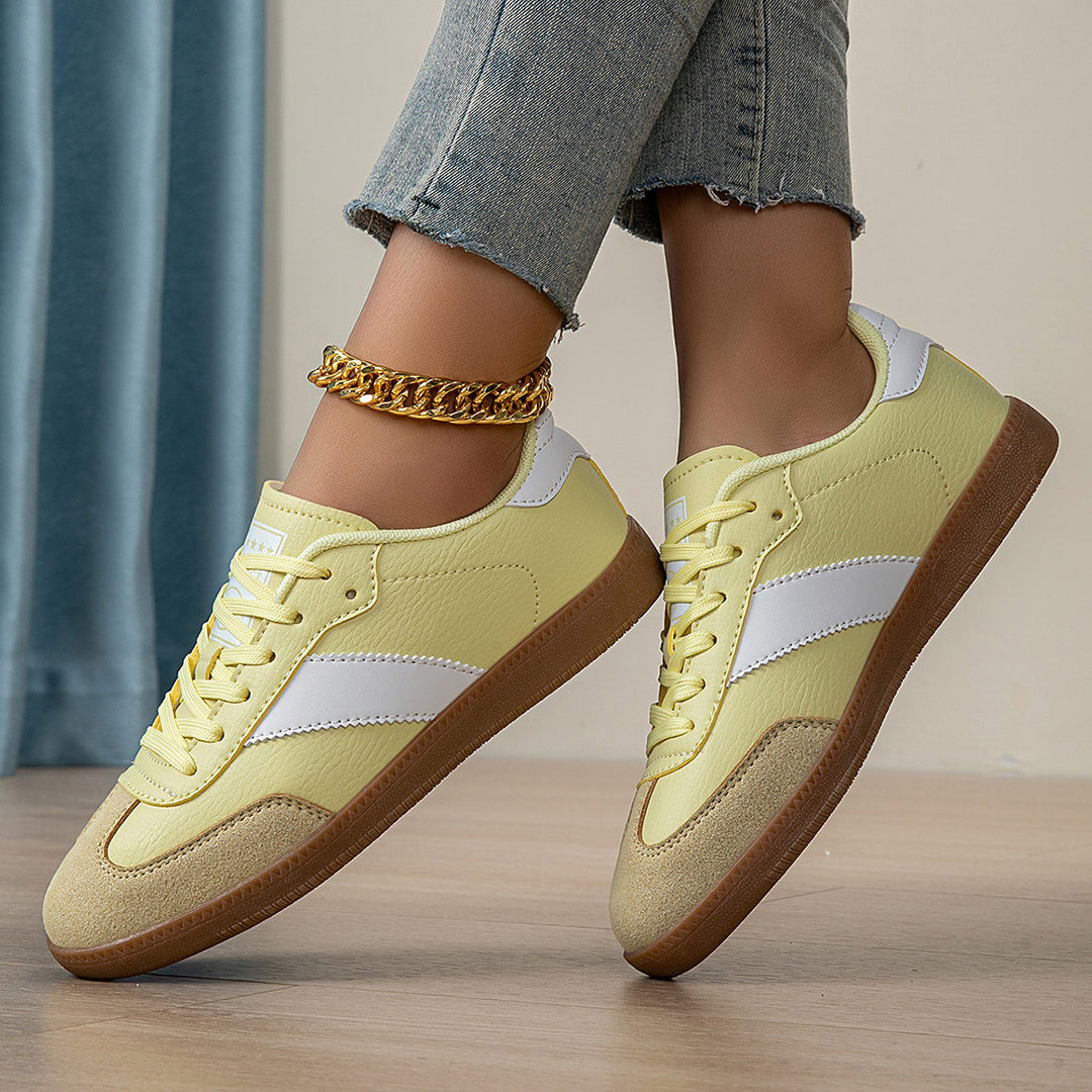 Dame nan retro-inspirerede sneakers med lav skæring, gummisål og velour tåhætte Skovae