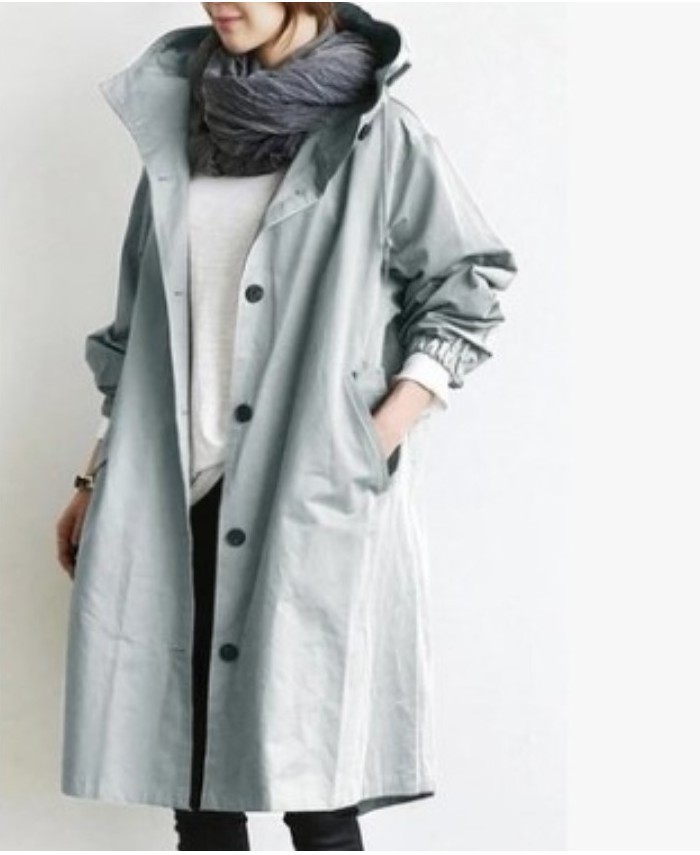 Stilla | Dame Oversized Hætte-Trenchcoat