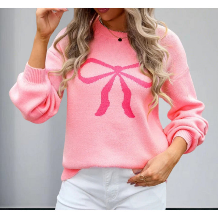 Kvinders oversized sweater med legende sløjfemotiv Stilla
