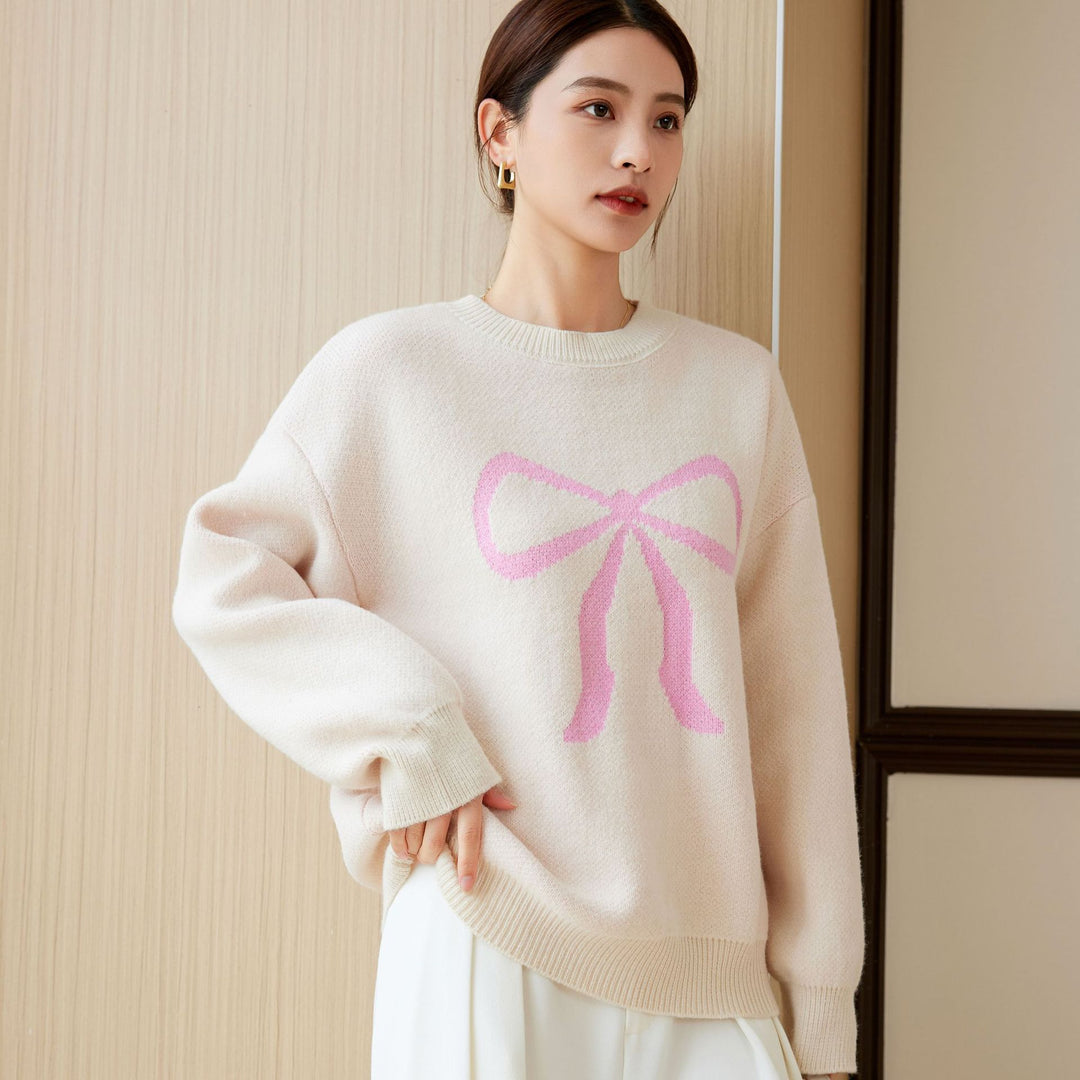 Kvindernes oversized sweater med moderne bue design Stilla