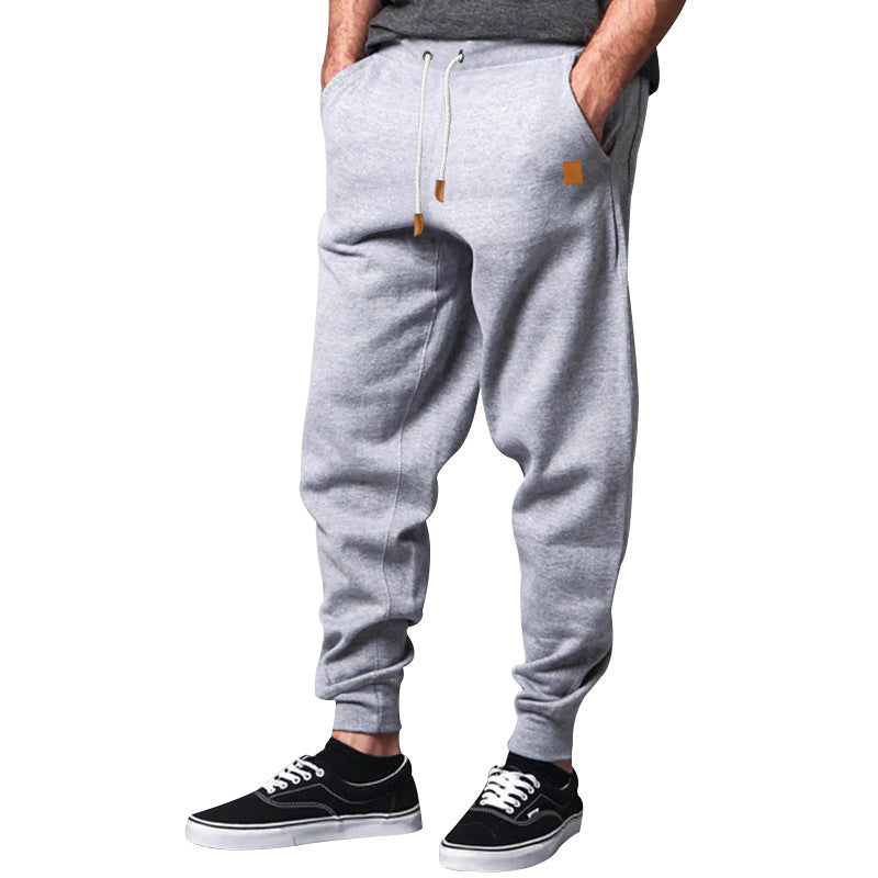 Herre nan Relax-bukser lavet af tung sweatshirt med snor og ribbet ankelafslutning Skovae
