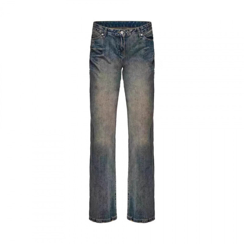 Kvinder Vintage Højtaljede Lige Jeans Stilla