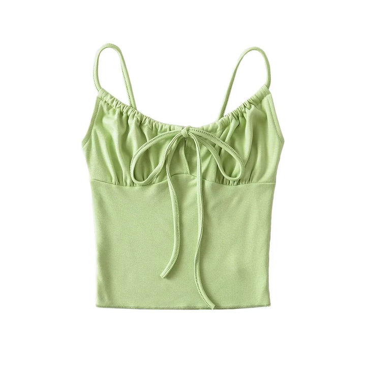 Dame Crop-top med charmerende knude-design og elastisk materiale Stilla