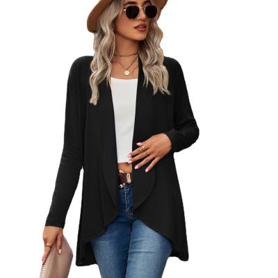 Dame cardigan med åben snit og afslappet design Stilla
