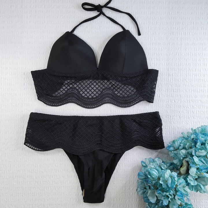 Dame Triangel-Bikini med hæklede detaljer Skovae