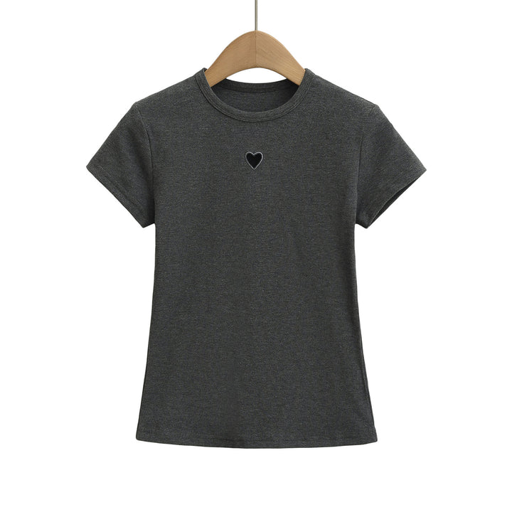 Dame T-shirt med hjerteudskæring og komfortabel pasform Stilla