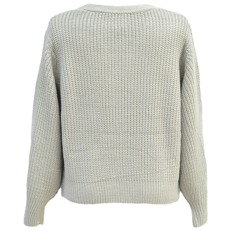 Kvinders moderigtige chunky strik cardigan med knapdetaljer og løs pasform Stilla